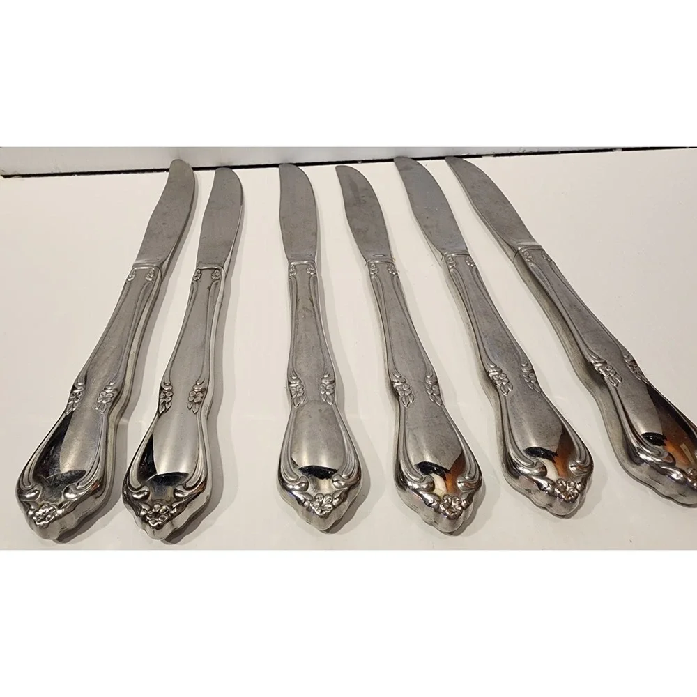 Oneida Chateau Stainless Serrated Dinner Knives Set of 6
